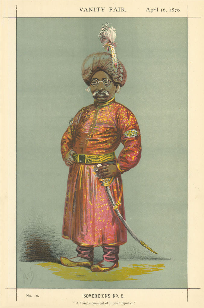 VANITY FAIR SPY CARTOON Nawab Nazim. A living monument of English injustice 1870